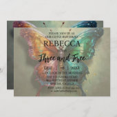 Butterfly Three en gratis verjaardagsuitnodigingen Kaart (Voorkant / Achterkant)