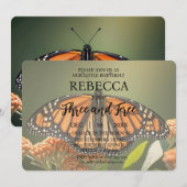 Butterfly Three en gratis verjaardagsuitnodigingen Kaart (Voorkant / Achterkant)