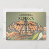 Butterfly Three en gratis verjaardagsuitnodigingen Kaart (Voorkant)