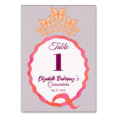 Butterfly Tiara Crown Squiggle Quinceanera Kaart (Voorkant)