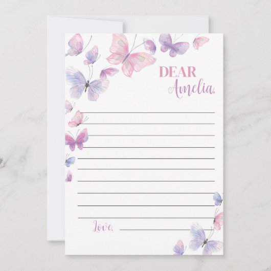 Butterfly Time Capsule Note Kaart (Voorkant)