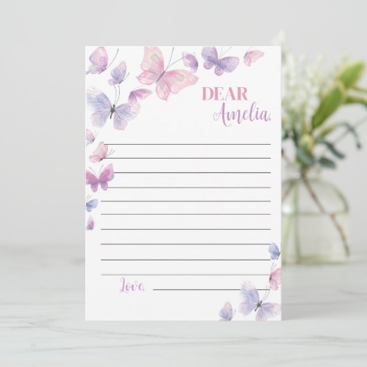 Butterfly Time Capsule Note Kaart (Staand voorkant)