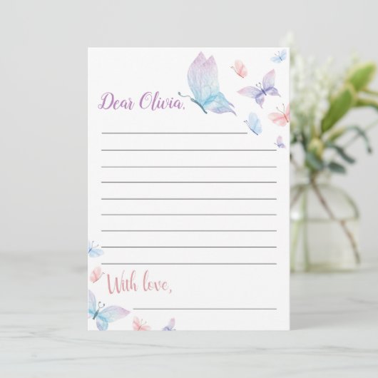 Butterfly Time Capsule Note Kaart (Staand voorkant)