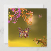 BUTTERFLY TOPAZ GEEL, helder roze oranje bruin Kaart (Voorkant)