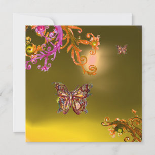 BUTTERFLY TOPAZ GEEL, helder roze oranje bruin Kaart