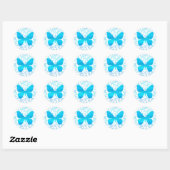 Butterfly Toss (Blauw-Single) Ronde Sticker (Vel)