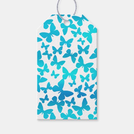 Butterfly Toss (Blauwgroen) Cadeaulabel (Voorkant)