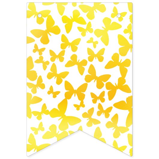 Butterfly Toss (Geel) Bunting Flags Vlaggetjes (Eerste vlag)