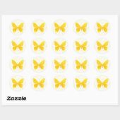 Butterfly Toss (Geel-Single) Ronde Sticker (Vel)