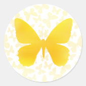 Butterfly Toss (Geel-Single) Ronde Sticker (Voorkant)