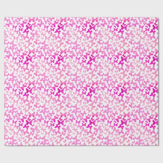 Butterfly Toss (roze) Cadeaupapier (Vlak)