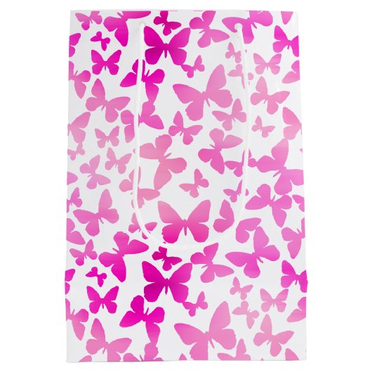 Butterfly Toss (roze) Medium Cadeauzakje (Achterkant)