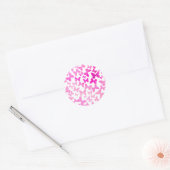 Butterfly Toss (roze) Ronde Sticker (Envelop)