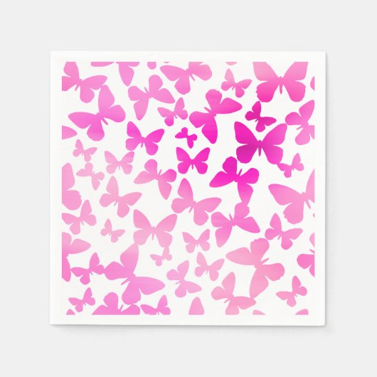 Butterfly Toss (roze) Servet (Voorkant)