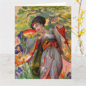 Butterfly Touch Big Wenskaart Kaart (Gele Bloem)