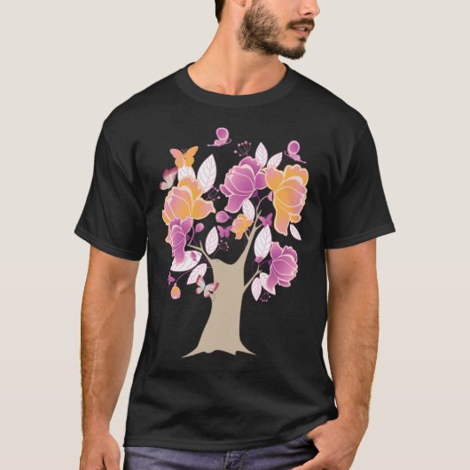 Butterfly Tree Beautiful Butterfly Tree Butterflie T-shirt (Voorkant)