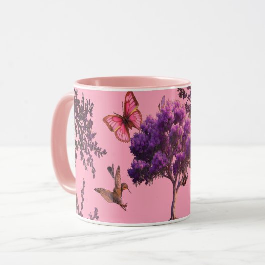 Butterfly Tree Mok – Zachte Bloemen Esthetisch (Voorkant links)