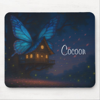 Butterfly Treehouse bij Night Mousepad Muismat
