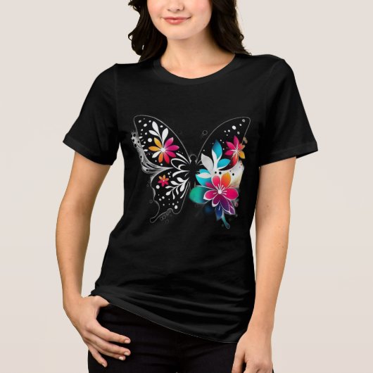 Butterfly Tri-Blend Shirt (Voorkant)