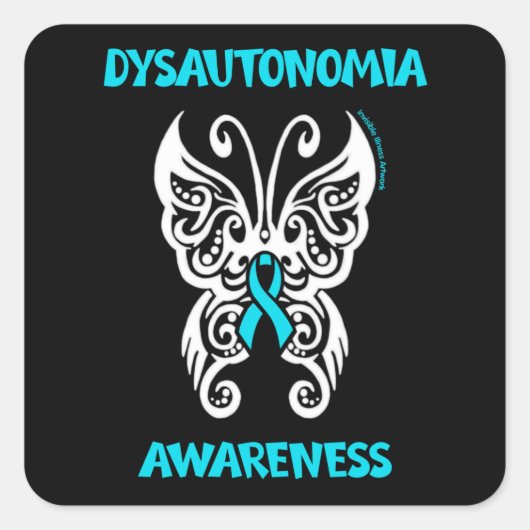 Butterfly/Tribal.. Dysautonomia Vierkante Sticker (Voorkant)