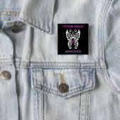 Butterfly/Tribal.. Schildziekte Vierkante Button 5,1 Cm (In situ)
