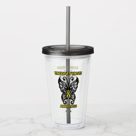 Butterfly/Tribale.. endometriose Acryl Drinkbeker (Voorkant)