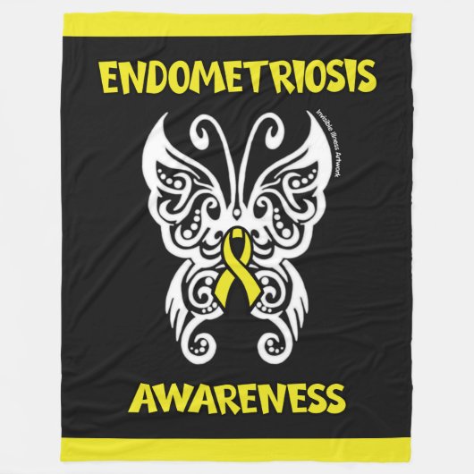 Butterfly/Tribale.. endometriose Fleece Deken (Voorkant)