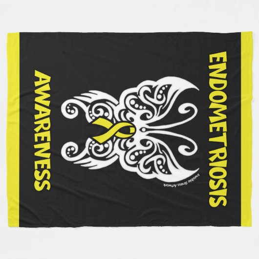 Butterfly/Tribale.. endometriose Fleece Deken (Voorkant (Horizontaal))