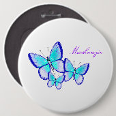 Butterfly Trio Ronde Button 6,0 Cm (Voorkant /achterkant)