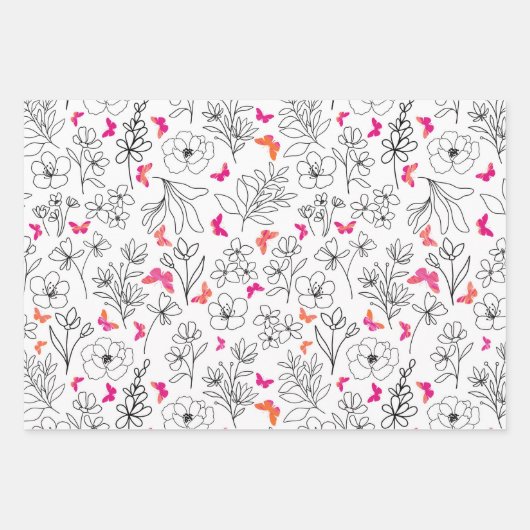 butterfly trio wrapping paper (Voorkant)