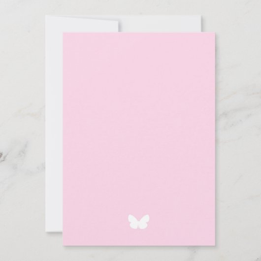 Butterfly Trouwjurk Bruids Douche Uitnodiging (Achterkant)