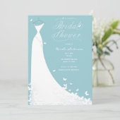 Butterfly Trouwjurk Turquoise Vrijgezellenfeest Kaart (Staand voorkant)