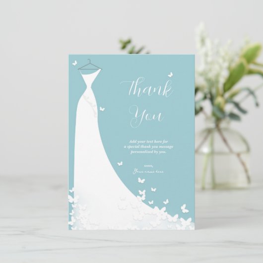 Butterfly Trouwjurk Vrijgezellenfeest Dank u Kaart (Staand voorkant)