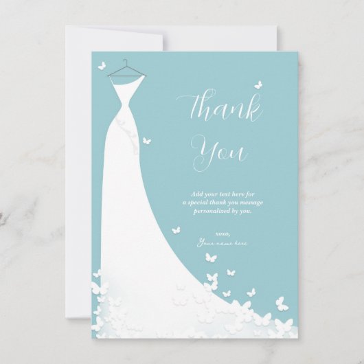 Butterfly Trouwjurk Vrijgezellenfeest Dank u Kaart (Voorkant)