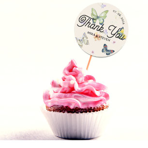 Butterfly tuin bruiloft dank u ronde sticker