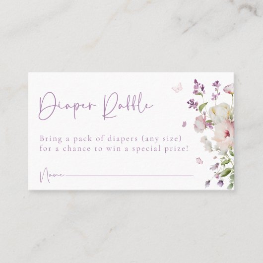 Butterfly Tuin Luier Raffle Behuizing Kaart Plaatskaartje (Voorkant)