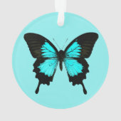 Butterfly - turquoise blauw en zwart ornament (achterkant)