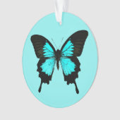 Butterfly - turquoise blauw en zwart ornament (voorkant)