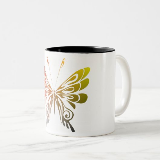 Butterfly Tweekleurige Koffiemok (Voorkant rechts)
