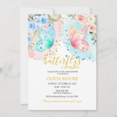 Butterfly twins baby shower uitnodiging (Voorkant)