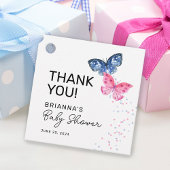 Butterfly Twins Jongen en Meisje Baby shower Dank  Bedankjes Labels