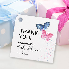 Butterfly Twins Jongen en Meisje Baby shower Dank  Bedankjes Labels