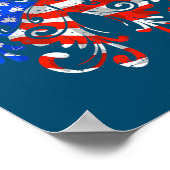 Butterfly USA Flag Cute 4 juli Funny Gift Poster (Hoek)