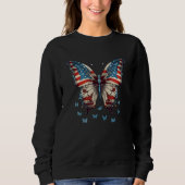 Butterfly USA Flag Cute 4th Of July  American Girl Trui (Voorkant)