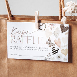 Butterfly Valentijnse Baby Luier Raffle Ticket Informatiekaartje