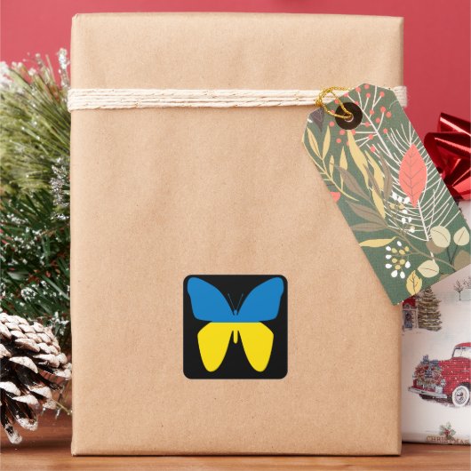 Butterfly van Oekraïne Vierkante Sticker (Feestdagen)