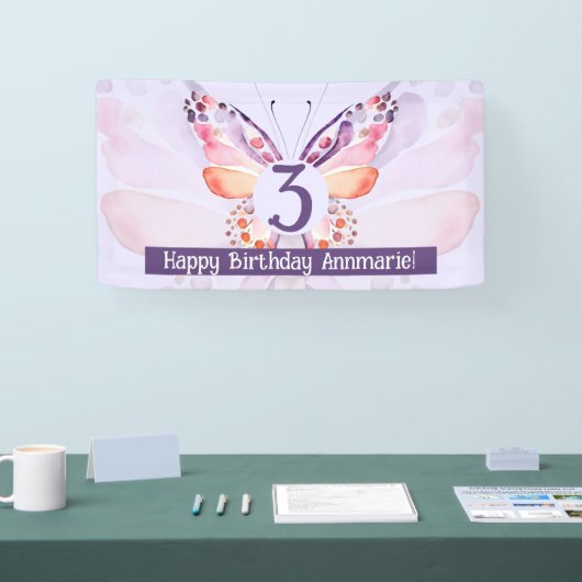 Butterfly Verjaardag Achtergrond Banner (Beurs)