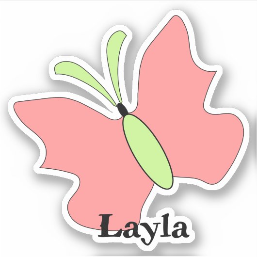 Butterfly Verjaardag Custom Cut Vinyl Sticker (Voorkant)