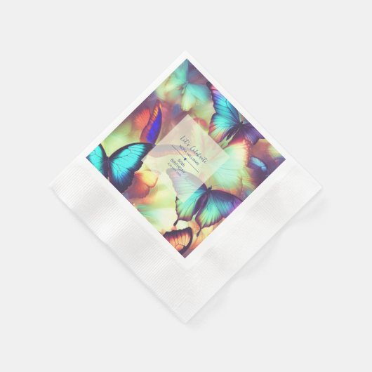 Butterfly Verjaardag Papier servet (Hoek)