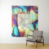 Butterfly Verjaardag Party Achtergrond Wandkleed (In situ)